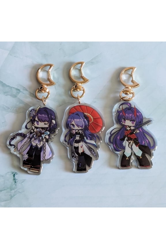 Honkai Impact 3rd, Genshin Impact, Honkai Star Rail Acrylic Charms - Raiden and Acheron Keychain Collection | Keychain Accessory (1 keychain)