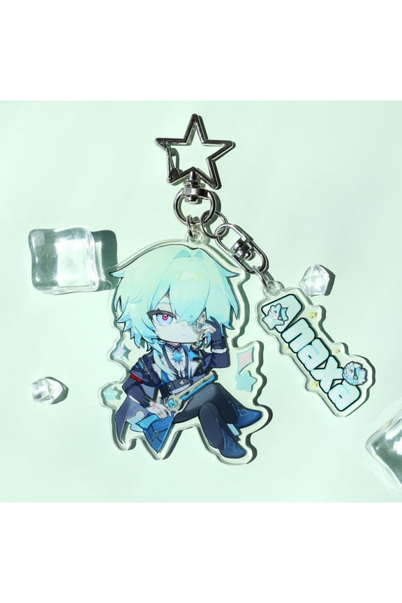 Honkai Star Rail Anaxagoras Acrylic Keychain - Cute Chibi Character Key Ring for Anime Fans, Traveler Gift & Desk Decor