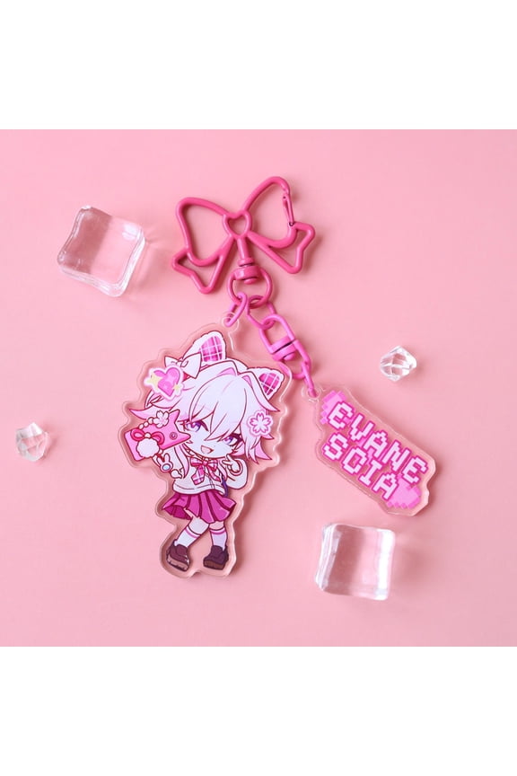 Honkai Star Rail Evanescia Acrylic Keychain - Chibi Cyberpunk Character Key Ring for Anime Fans, Traveler Gift & Desk Decor (1 keychain)
