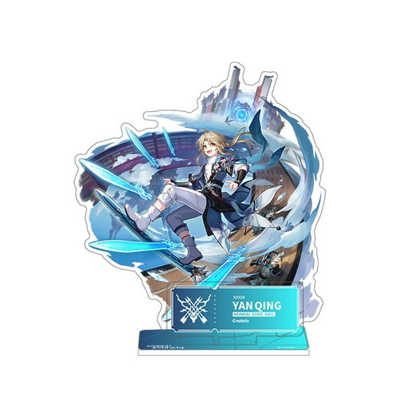 Honkai Star Rail Figure Acrylic Double-Layered Character Standee Beautifully Desk Decoration and Gift for Fans of The Game All Roles (Yanqing)