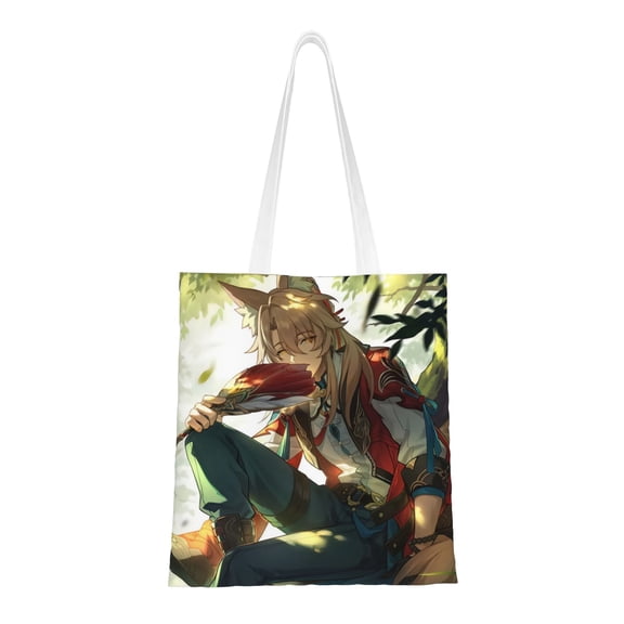 Honkai Star Rail Handbag 40.6 X 38.0 cm Canvas Totes Hand Shopping Bag With All Role's Print Impression For Daily Shopping Shoulder Bag​