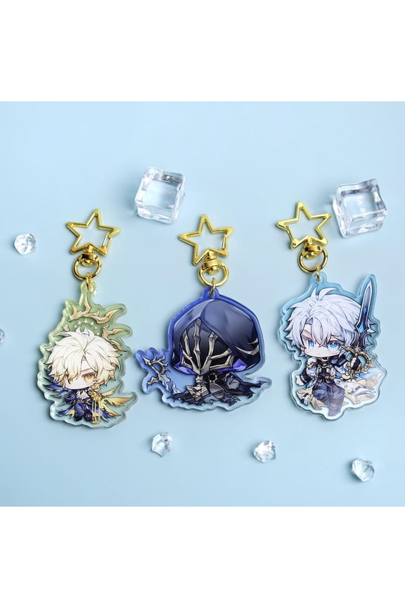 Honkai Star Rail Phainon Acrylic Keychain - Character Collection with Star Keyring for Bag Keys Gift, Gaming Collectible Gift
