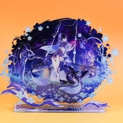 Honkai Star Rail Seele Triple Insert Acrylic Standee - Cosmic Floral Design Desktop Decor for HSR Fans