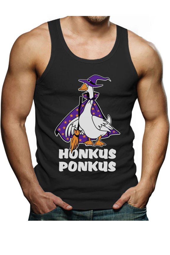 Honkus Ponkus Goose Shirt Funny Halloween Costume Witch Hat Men's Tank Top Medium Black