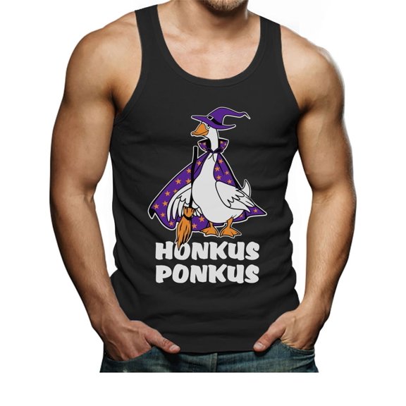 Honkus Ponkus Goose Shirt Funny Halloween Costume Witch Hat Men's Tank Top X-Large Black