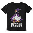 thumbnail image 1 of Honkus Ponkus Goose Shirt Funny Halloween Costume Witch Hat Youth Kids T-Shirt Small Black, 1 of 4