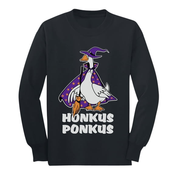 Honkus Ponkus Goose Shirt Funny Halloween Costume Youth Kids Long Sleeve T-Shirt X-Large Black