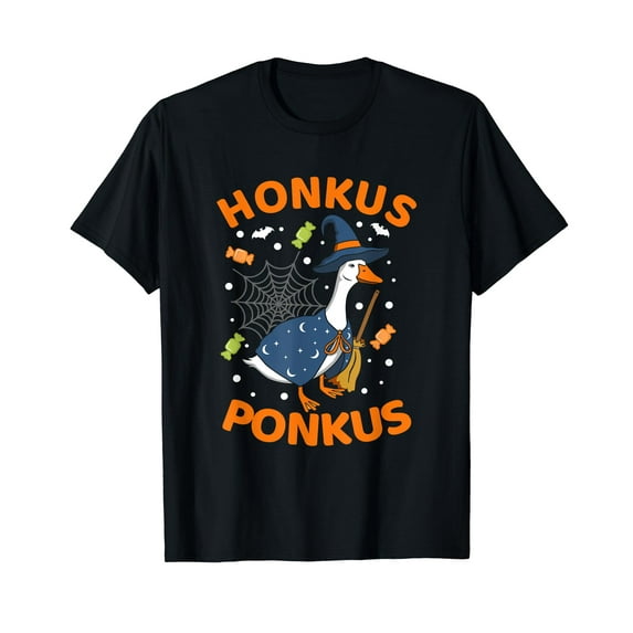 Honkus Ponkus Meme Halloween Witch Hat Black T-Shirt