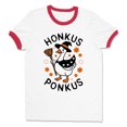 thumbnail image 1 of Honkus Ponkus Ringer Tee Shirt Unisex 2X-Large White/Red, 1 of 5