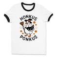 thumbnail image 1 of Honkus Ponkus Ringer Tee Shirt Unisex Large White/Black, 1 of 5