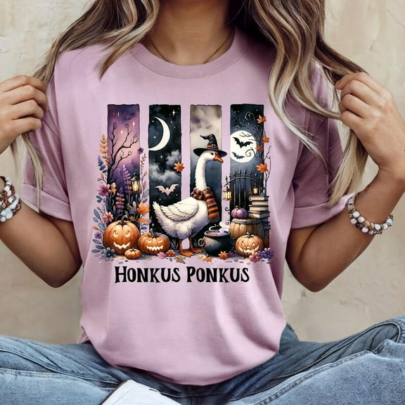 Honkus Ponkus Shirt, Funny Spooky Goose Halloween Tee, Cute Goose Shirt for Fall, Trending Halloween Shirt Design for Goose Lovers