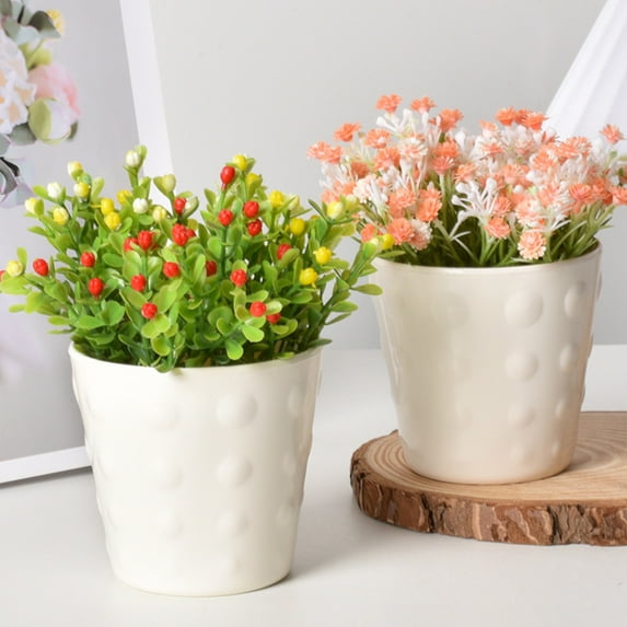 Honmine 0.4L Thickened Glass Vase, Flat Mouth Small Flower Pot for Home Decor, Durable Mini Vase for Single Bloom or , Tabletop, Desk, Shelf Accent