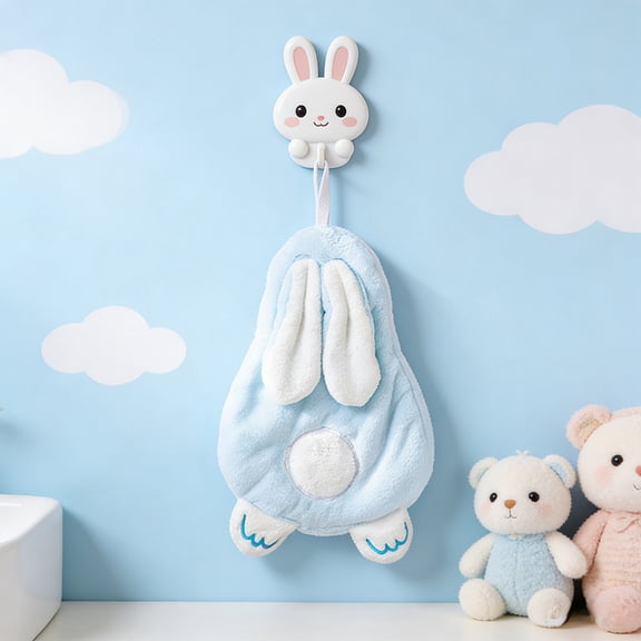 Honmine 2 PCS Easter Hand Towel, Cute Rabbit Shaped, Soft & Absorbent White Hand Towel for Easter Bathroom Decor, Kitchen & Guest Use