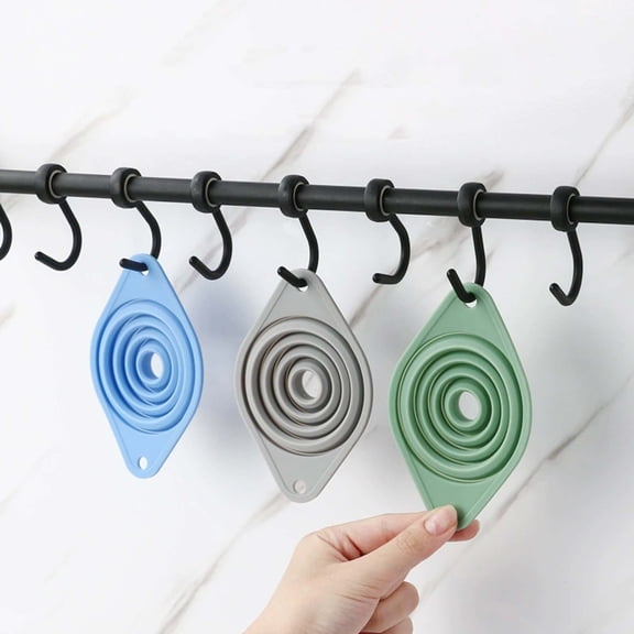 Honmine 2026 Kitchen Funnel Upgrade 3-Pack, Foldable Silicone Funnels for Filling Bottles, Small Funnels for Spices, Oils, Powders, Easy Storage