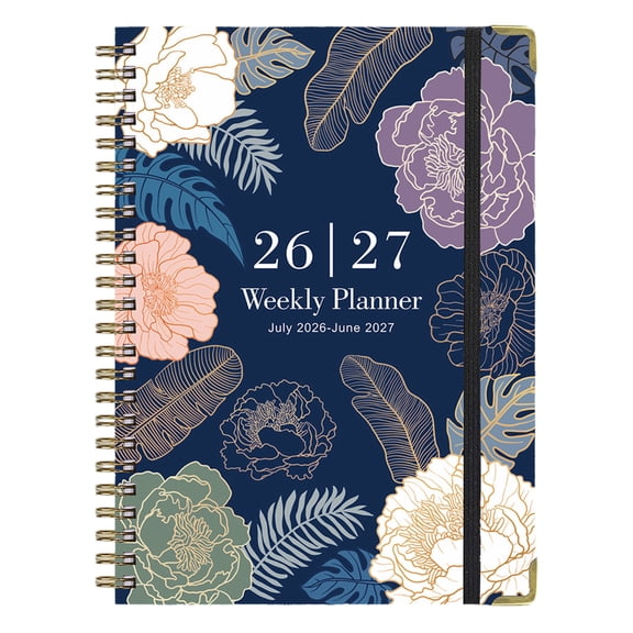 Honmine 2026 Model A5 Coil Notepad, Daily Planner Notebook for Work Schedule, Fitness Workout Log Book, 12 Month Calendar July 2026 to June 2027