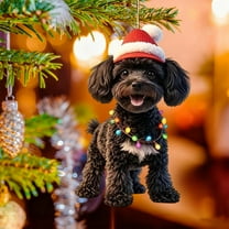 Honmine 2D Festive Animal Hanging Ornaments, Colorful Acrylic Christmas Decor, Holiday Tree and Car Pendants for Gift, Home, Party, Seasonal Joy