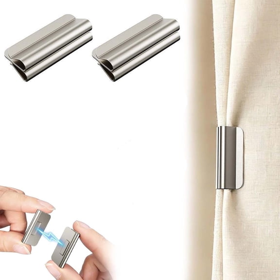 Honmine 6 Pair Magnetic Curtain Buckles, for Light Blocking Decorative Detachable Closure, Light Leaking Solution Keep Curtain Closed for Bedroom, Living Room, Nursery