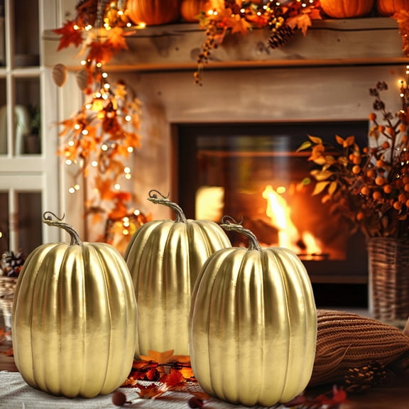 Honmine 7.88in Large Artificial Pumpkin Decor, Foam Fake Decorative Pumpkin for Halloween, Lightweight Orange Pumpkin for Shelf, Table, Mantel, Home Display 20x13cm