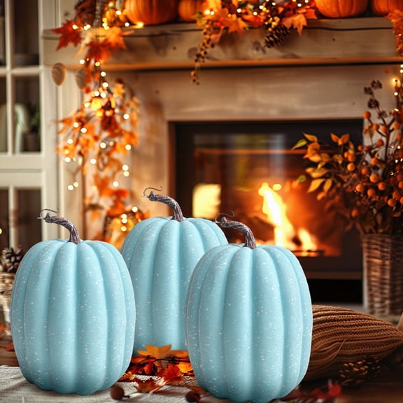 Honmine 7.88in Large Artificial Pumpkin Decor, Foam Fake Decorative Pumpkin for Halloween, Lightweight Orange Pumpkin for Shelf, Table, Mantel, Home Display 20x13cm