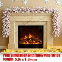 Honmine 9' Pink Fir Artificial Christmas Garland, Unlit - Faux Fir Christmas Garland - Indoor Seasonal Home Decor
