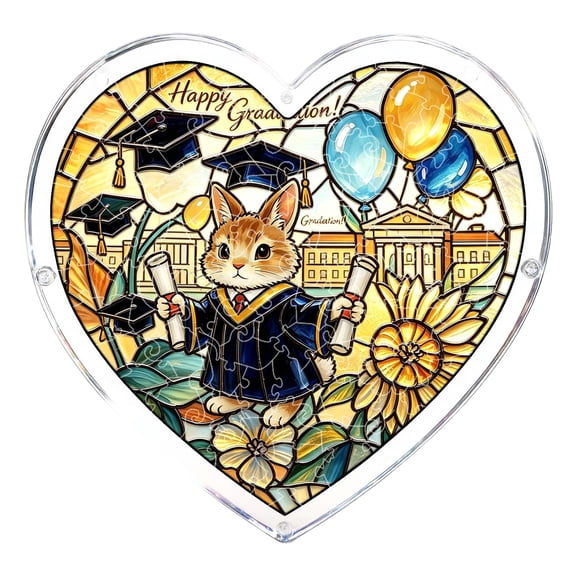 Honmine Acrylic Heart Puzzle Wind Chime, 94 Piece Translucent Suncatcher Pendant, Handmade Style Chime for Garden, Deck, Tree, Balcony, Window, Gift Box