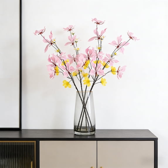 Honmine Artificial Dried Branch with Flowers, Faux Floral Stems for Home Office Decor, Rustic Twig for Vase Centerpiece Shelf Mantel 20 Inch