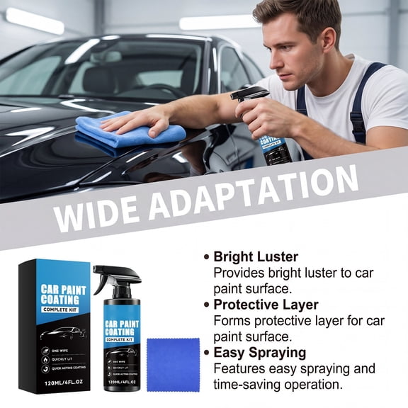 Honmine Automotive Paint Coating Set, Ceramic Coating Agent Hydrophobic, 120ml Hinder Fouling Protection Long-Lasting Gloss for Cars, Trucks, and Motorcycles