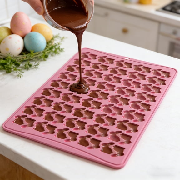 Honmine Baking Tools Chocolate Molds, Easter Bunny Baking Molds for Kitchen, Holiday Cake Decorating Supplies, Spring Crafts