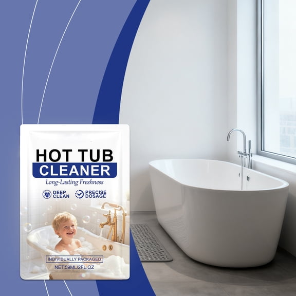 Honmine Bathtub Hot Tub Cleaner Powder Limescale Soap Scum Remover, Spa Bath Tub Maintenance Powder 2 fl oz, Ceramic Tub Cleaner for Home Spa