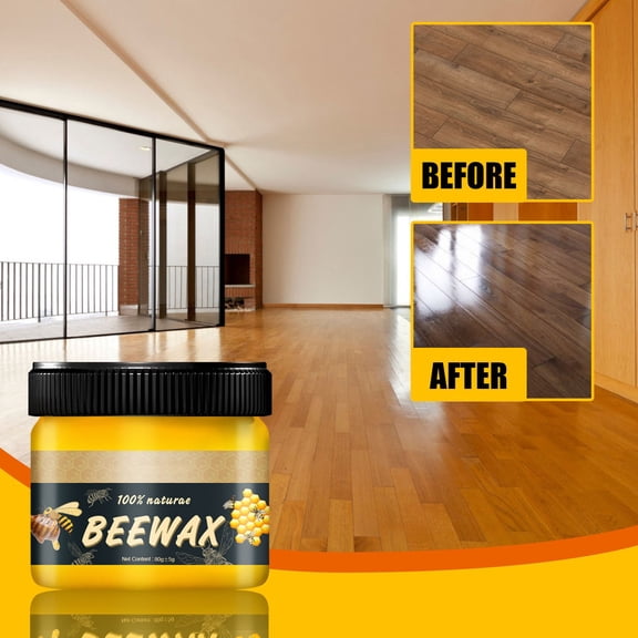 Honmine Beeswax Furniture Polish, Natural Micromolecular Solid Wax, Brightening and Polishing Wax for Wood Surface Restoration