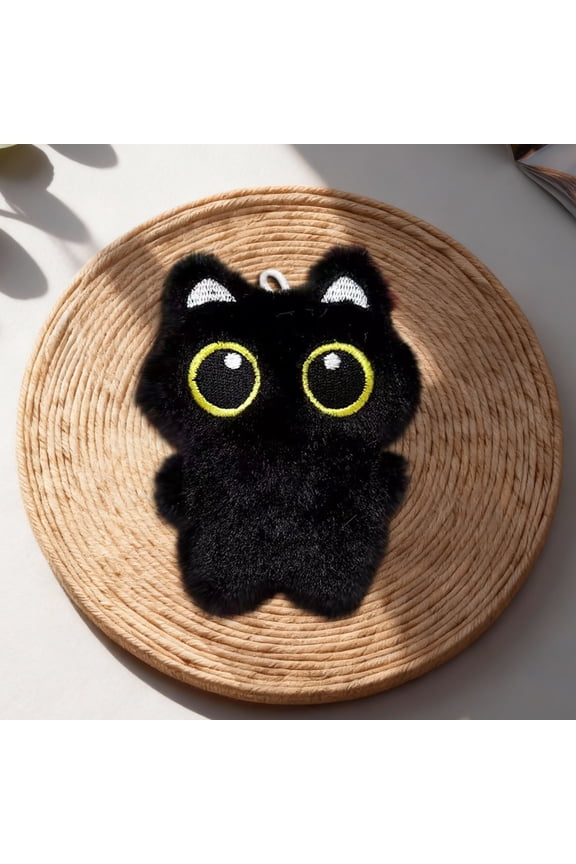 Black Cat Bag Charm, Black Plush Gifts for Handbags Backpacks Purse Keychain Accessories Charm Cat Lover Gifts