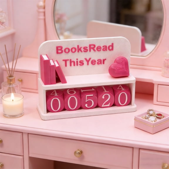 Honmine Book Tracker, Printed Bookshelf Reading Progress Sign, Decorative Counter for Home Office, Library, Reading Nook, Motivational Literary Gift