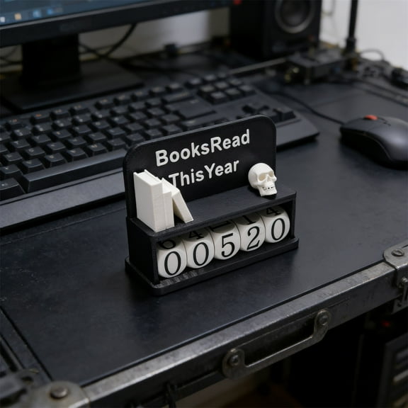 Honmine Book Tracker, Printed Bookshelf Reading Progress Sign, Decorative Counter for Home Office, Library, Reading Nook, Motivational Literary Gift