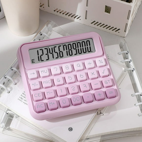 Honmine Calculator, Large Screen Keyboard Double Tilt Multi Functional, Financial Office Desktop Calculator with 12 Digit Display, for Accounting, Business, Tax, Angled View