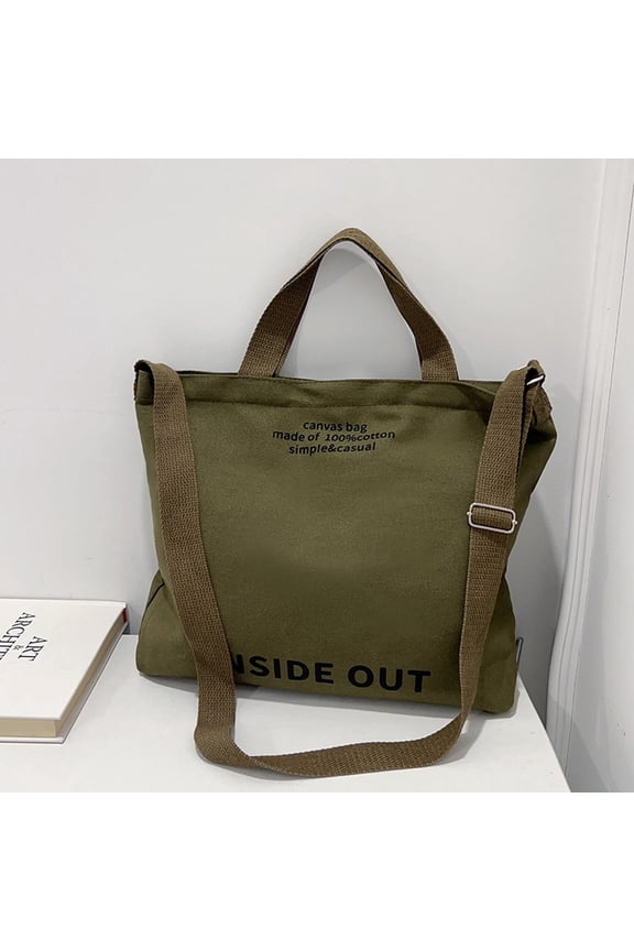 Canvas Shoulder Bag, Office Messenger Bag with Large Capacity, Retro Style Carryall for Work, Commute, Daily Use and Activities