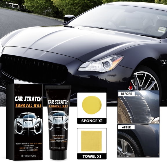Honmine Car Scratch Removal Wax, 0.13 lbs Auto Scratch Repair Paste, Quickly Fix Light or Medium Scratches, Swirl Marks, Restore Paint Gloss for All Cars, Trucks