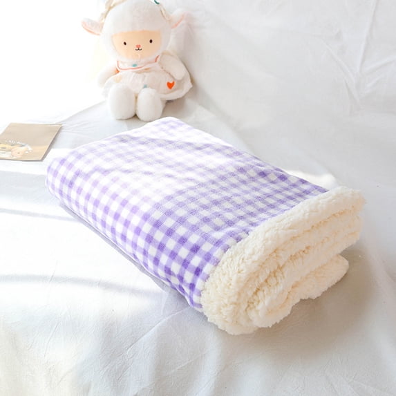 Honmine Checkered Dog Blanket,Jacquard Sherpa Blankets for Small Dog and Cats, Cute Aesthetic Style Fluffy Fleece Pets Blanket for Couch Protection Washable, 27"x19"