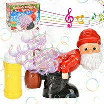 Honmine Christmas Automatic Bubble Blower, Light and Music Feature with 60ml Solution, Festive Santa Claus Toy for Parties, Events, Entertainment