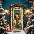 thumbnail image 1 of Honmine Christmas Door Curtain Banner, Outdoor Photo Background with Elves Celebration Design, Party Hanging Fabric Decor for Christmas Day Events, Seasonal Display, Festive Entrance Enhancement, 1 of 6
