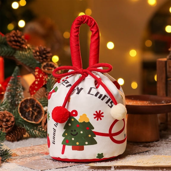 Honmine Christmas Eve Packaging Bag, Gift Bag for and Candy, Handheld Holiday Gift Bag for Party, Gift Exchange, Design