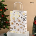 thumbnail image 1 of Honmine Christmas Gift Bags Santa Claus, White Gold Snowflake Printed Tote, Holiday Party Candy Packaging, 12pcs Paper Bags for Seasonal Gifts, 1 of 6