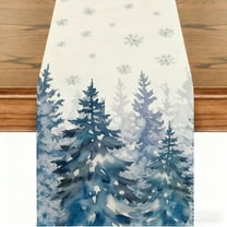 Honmine Christmas Tree Table Runner, Winter Holiday Dining Table Decoration, 13x72 Inch Kitchen Table Cover for Indoor Outdoor Party, Home, Festive Event