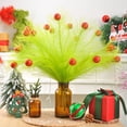thumbnail image 1 of Honmine Christmas Tree Topper 17'' Lime Green Curly Tree Picks with Red Ball Xmas Artificial Green Stems for Christmas Home Wreath Craft Decoration Supplies, 1 of 6