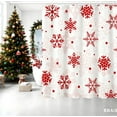 thumbnail image 1 of Honmine Colorful Christmas Snowflake Bath Curtain, Fabric Shower Curtain with 12 Hooks, No Drill Installation for Bathroom, Holiday Themed Decor, 1 of 6