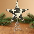 thumbnail image 1 of Honmine Cow Print Tree Topper, Vintage Christmas Tree Star Topper for Cow Christmas Ornaments, Xmas Cowboy Party Supplies, 1 of 9