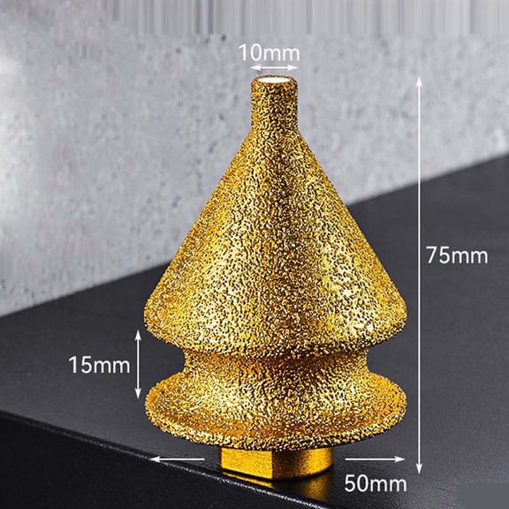 Honmine Diamond Chamfering Bit for Grinder, 4-in-1 Brazed Trimming Tool, Bevel Edge Cutter for Tile Marble, Angle Grinder Accessory, Professional