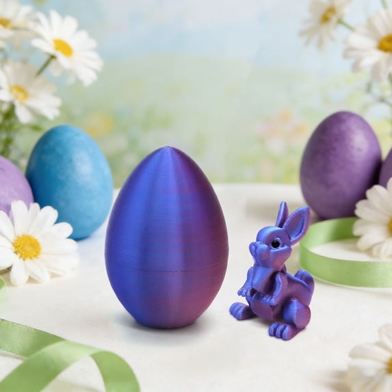 Honmine Easter Mystery Rabbits Egg Fidget Toy, Stress Relief Sensory Desk Decoration with Printing Design, Small Figures for Party, Office, Spring Festival Tabletop Display and Gift Giving