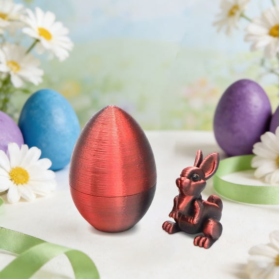 Honmine Easter Mystery Rabbits Egg Fidget Toy, Stress Relief Sensory Desk Decoration with Printing Design, Small Figures for Party, Office, Spring Festival Tabletop Display and Gift Giving