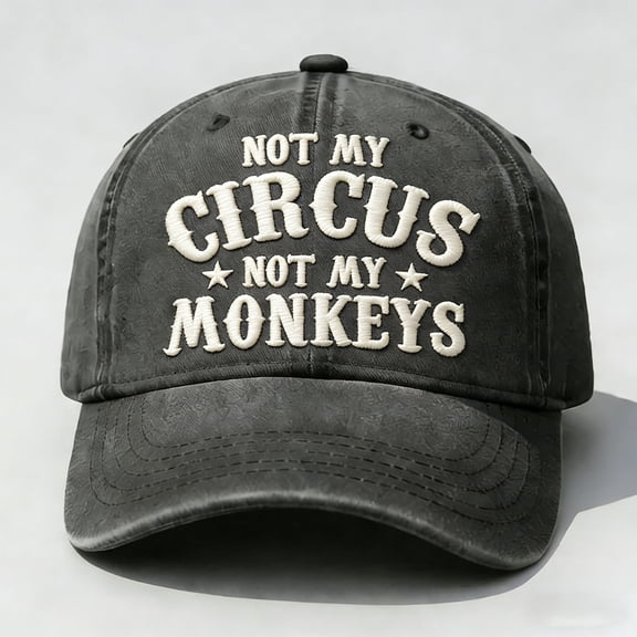 Honmine Embroidered Baseball Cap, Funny Quote Dad Hat, Novelty Embroidered Hat, Monkey Circus Embroidery Cap, Adjustable Embroidered Cap