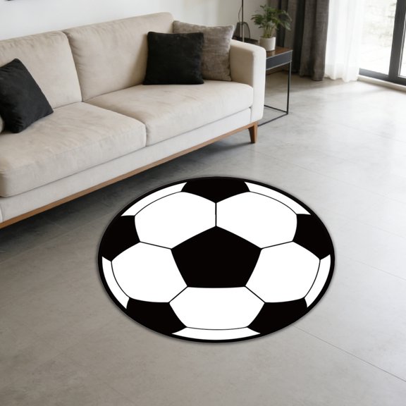 Honmine Football Soccer Rug, Sport Themed Carpet Mat, Soft Doormat for Bedroom, Porch, Dorm, Man Cave, Game Room Floor Decor
